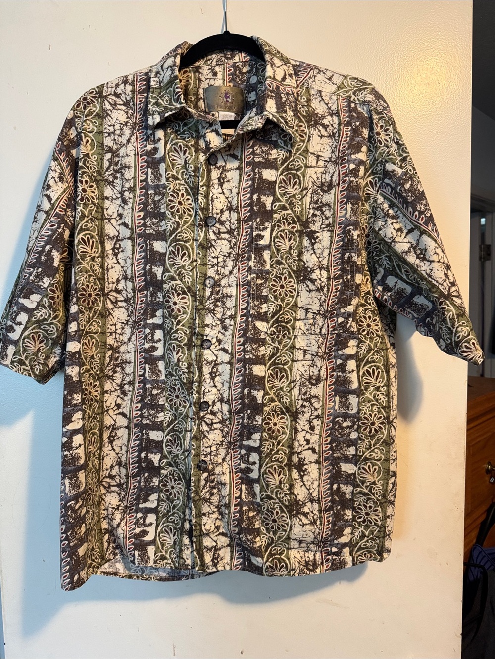 The Territory Ahead Olive, Black & Cream Patterned Shirt